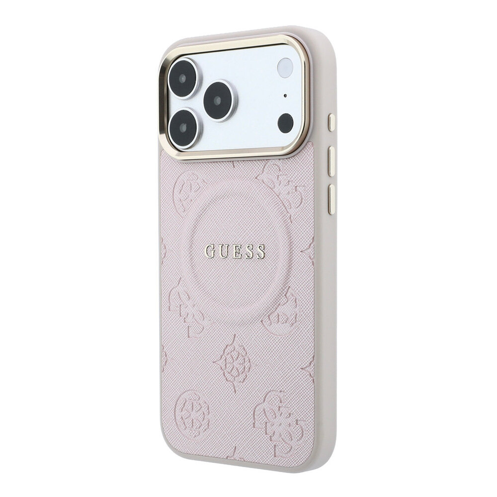 Guess Guess iPhone 17 Pro Max Back cover coque - HC Magsafe PU With Peony Hot Stamp - Rose Guess Guess iPhone 17 Pro Max Back cover coque - HC Magsafe PU With Peony Hot Stamp - Rose
