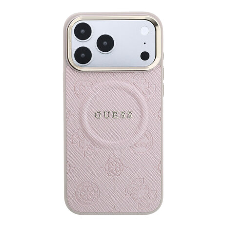 Guess Guess iPhone 17 Pro Max Back cover coque - HC Magsafe PU With Peony Hot Stamp - Rose Guess Guess iPhone 17 Pro Max Back cover coque - HC Magsafe PU With Peony Hot Stamp - Rose