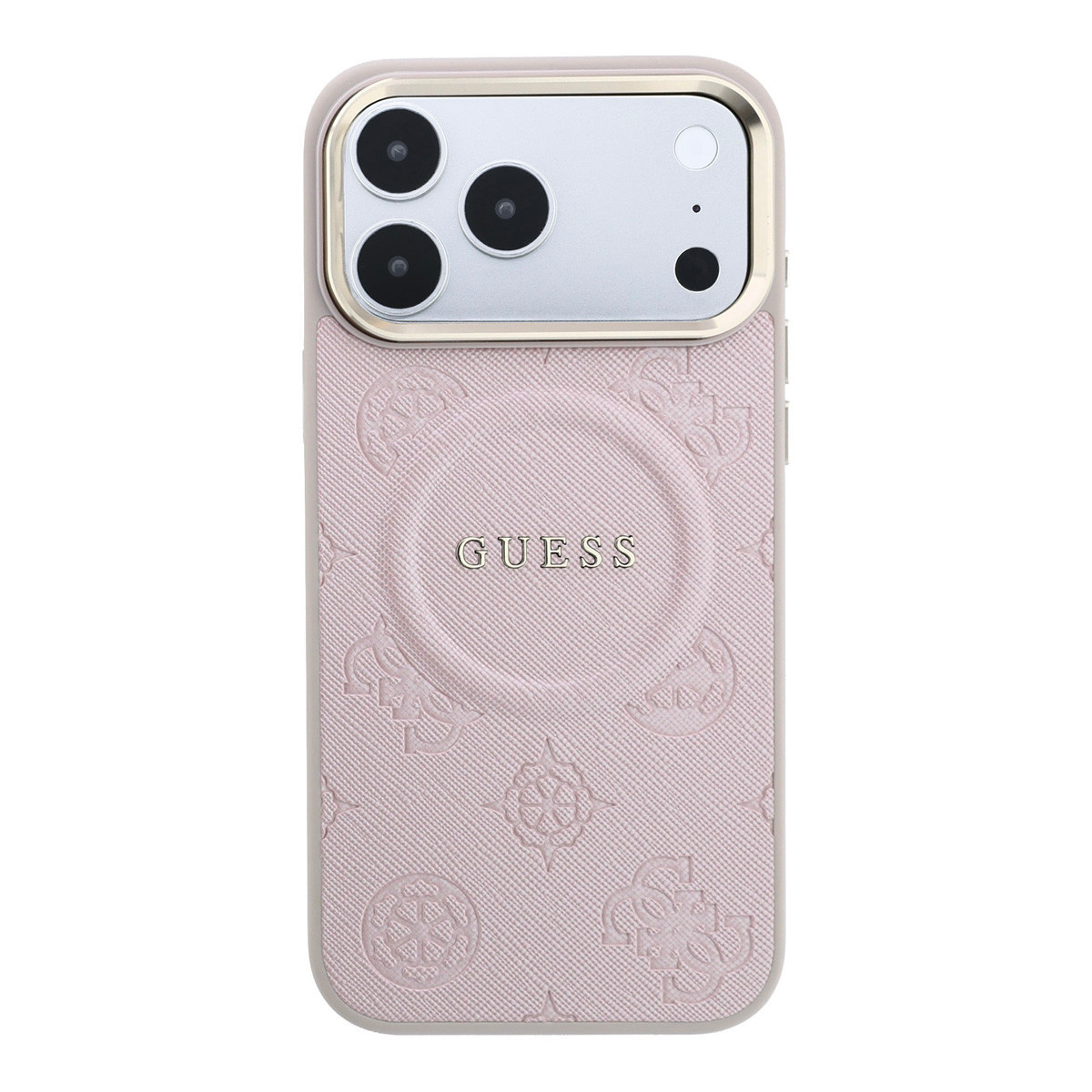 Guess Guess iPhone 17 Pro Max Backcover hoesje - HC Magsafe PU With Peony Hot Stamp - Roze, foto 3 van 6