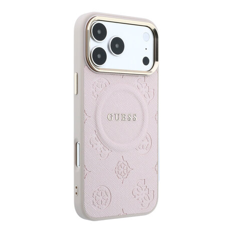 Guess Guess iPhone 17 Pro Max Back cover coque - HC Magsafe PU With Peony Hot Stamp - Rose Guess Guess iPhone 17 Pro Max Back cover coque - HC Magsafe PU With Peony Hot Stamp - Rose