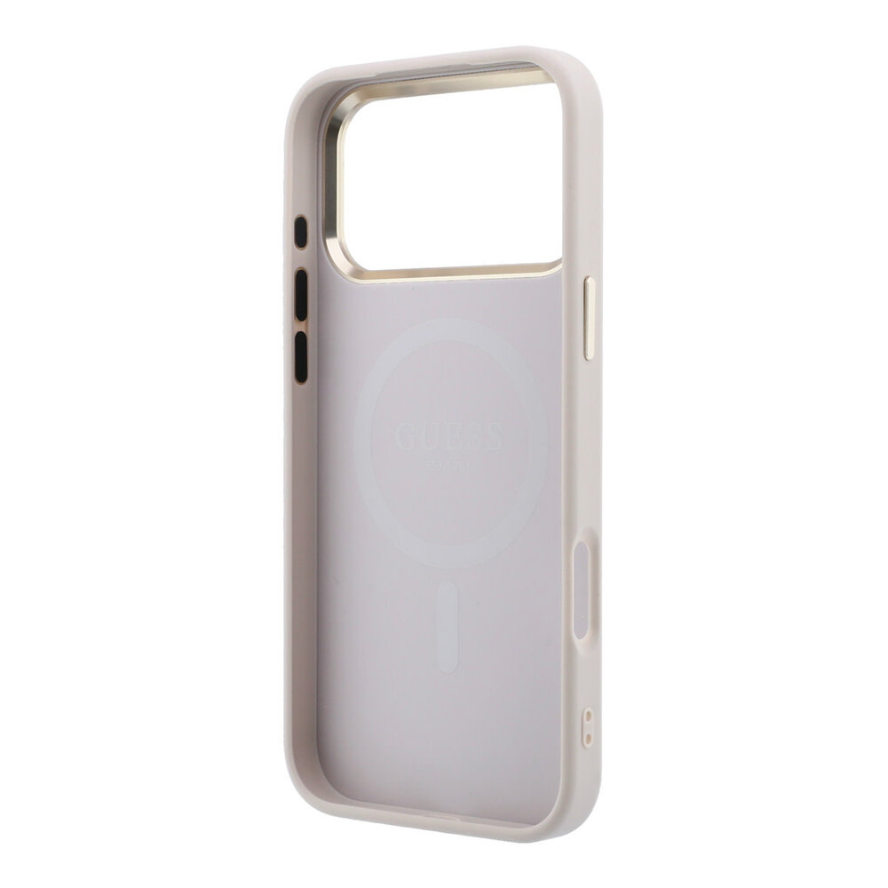 Guess Guess iPhone 17 Pro Max Back cover coque - HC Magsafe PU With Peony Hot Stamp - Rose Guess Guess iPhone 17 Pro Max Back cover coque - HC Magsafe PU With Peony Hot Stamp - Rose