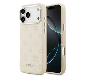 Guess Guess iPhone 17 Pro Max Back cover case - HC Magsafe PU With Peony Hot Stamp Script - Beige Guess Guess iPhone 17 Pro Max Back cover case - HC Magsafe PU With Peony Hot Stamp Script - Beige