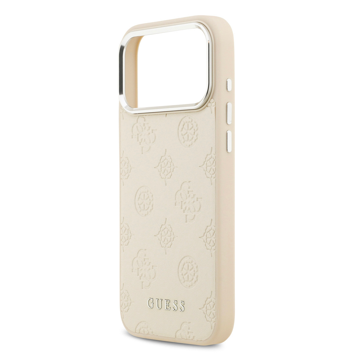 Guess Guess iPhone 17 Pro Max Backcover hoesje - HC Magsafe PU With Peony Hot Stamp Script - Beige, foto 6 van 6