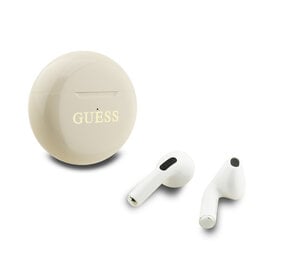 Guess Guess Earplugs - TWS Small Round Gold Classic Logo Print - Beige
