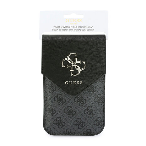 Guess Guess Wallet Bag - Phone Pouch Grained PU With4G & Classic Logos - Black