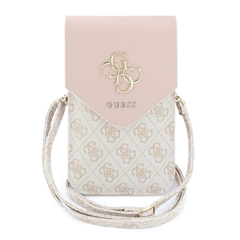 Guess Guess Telefoontas - Phone Pouch Grained PU With4G & Classic Logos - Roze Guess Guess Telefoontas - Phone Pouch Grained PU With4G & Classic Logos - Roze