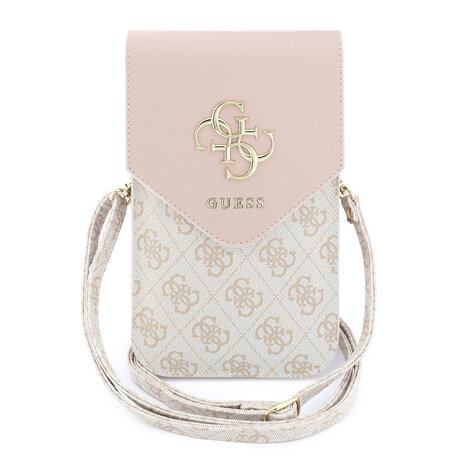 Guess Guess Telefoontas - Phone Pouch Grained PU With4G & Classic Logos - Roze Guess Guess Telefoontas - Phone Pouch Grained PU With4G & Classic Logos - Roze