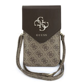 Guess Guess Wallet Bag - Phone Pouch Grained PU With4G & Classic Logos - Brown Guess Guess Wallet Bag - Phone Pouch Grained PU With4G & Classic Logos - Brown