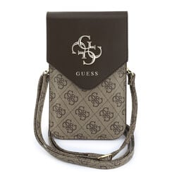 Guess Telefoontas - Phone Pouch Grained PU With4G & Classic Logos - Bruin