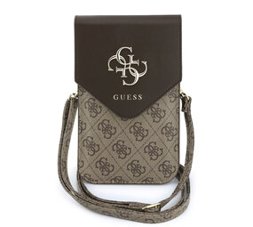 Guess Guess Wallet Bag - Phone Pouch Grained PU With4G & Classic Logos - Brown Guess Guess Wallet Bag - Phone Pouch Grained PU With4G & Classic Logos - Brown