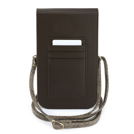 Guess Guess Wallet Bag - Phone Pouch Grained PU With4G & Classic Logos - Brown