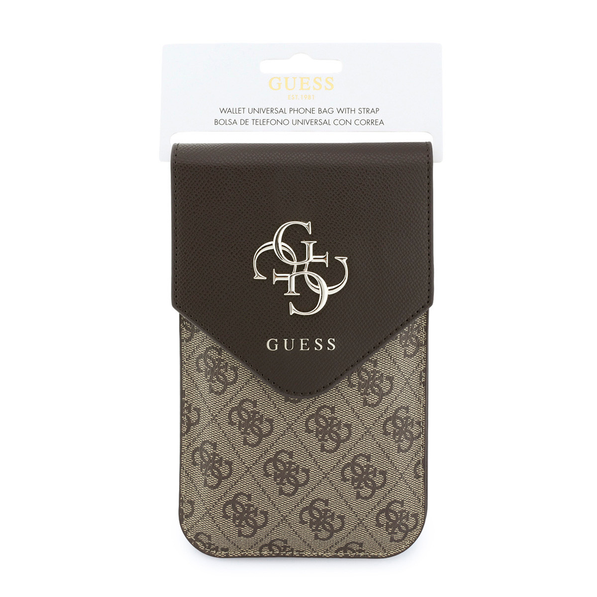 Guess Guess Telefoontas - Phone Pouch Grained PU With4G & Classic Logos - Bruin, foto 4 van 4