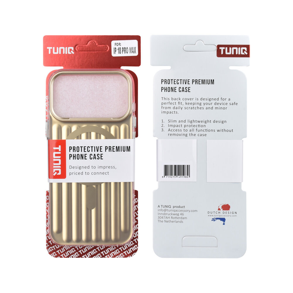 TUNIQ TUNIQ iPhone 18 Pro Max Backcover hoesje - luggage IMD MagSafe - Goud