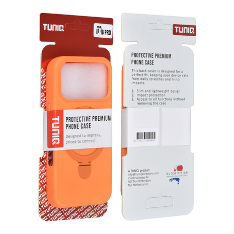 TUNIQ TUNIQ iPhone 18 Pro Back cover case - Back cover case TPU - Orange TUNIQ TUNIQ iPhone 18 Pro Back cover case - Back cover case TPU - Orange