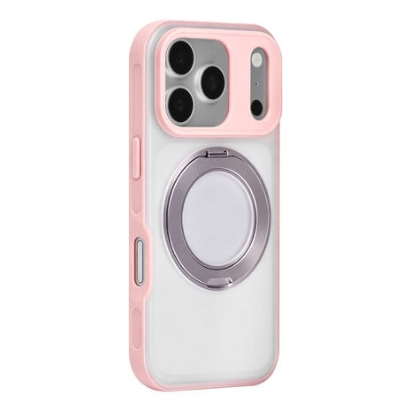 TUNIQ TUNIQ iPhone 18 Pro Back-Cover hul - 360 rotation stand MagSafe - Rosa TUNIQ TUNIQ iPhone 18 Pro Back-Cover hul - 360 rotation stand MagSafe - Rosa