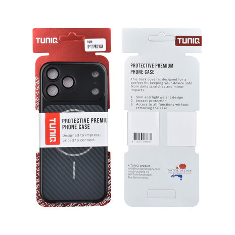 TUNIQ TUNIQ iPhone 17 Pro Max Back-Cover hul - Magsafe With fiber pattern PC - Schwarz TUNIQ TUNIQ iPhone 17 Pro Max Back-Cover hul - Magsafe With fiber pattern PC - Schwarz