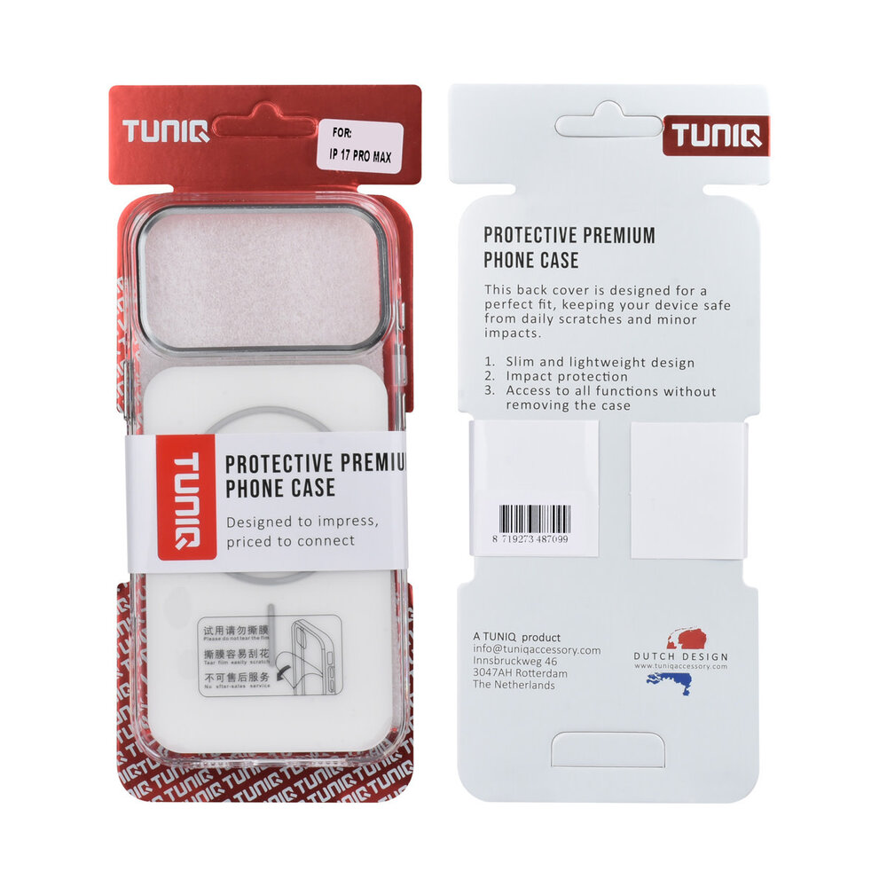 TUNIQ TUNIQ iPhone 17 Pro Max Back cover case - MagSafe glossy PC - White TUNIQ TUNIQ iPhone 17 Pro Max Back cover case - MagSafe glossy PC - White