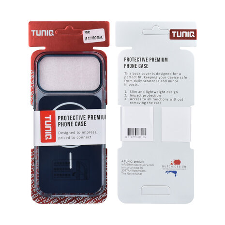 TUNIQ TUNIQ iPhone 17 Pro Max Back-Cover hul - MagSafe glossy PC - Blau TUNIQ TUNIQ iPhone 17 Pro Max Back-Cover hul - MagSafe glossy PC - Blau
