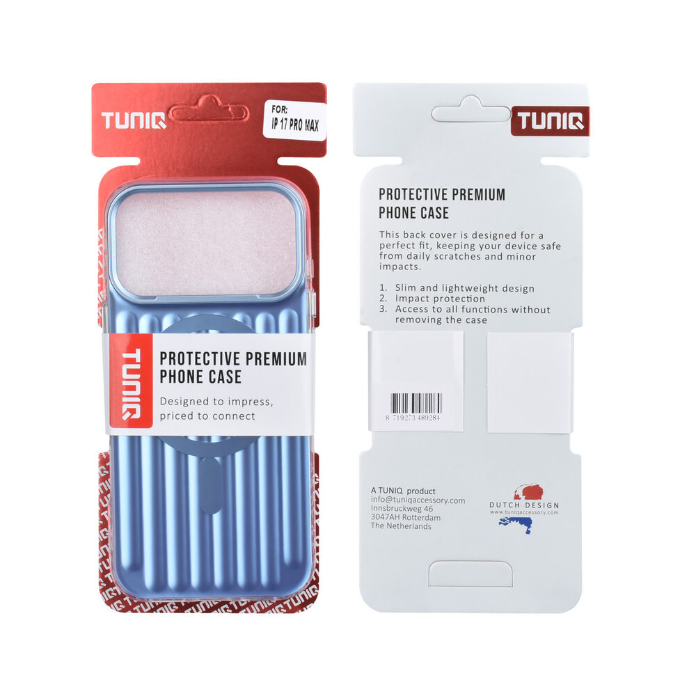 TUNIQ TUNIQ iPhone 17 Pro Max Back cover case - luggage IMD MagSafe - Blue TUNIQ TUNIQ iPhone 17 Pro Max Back cover case - luggage IMD MagSafe - Blue