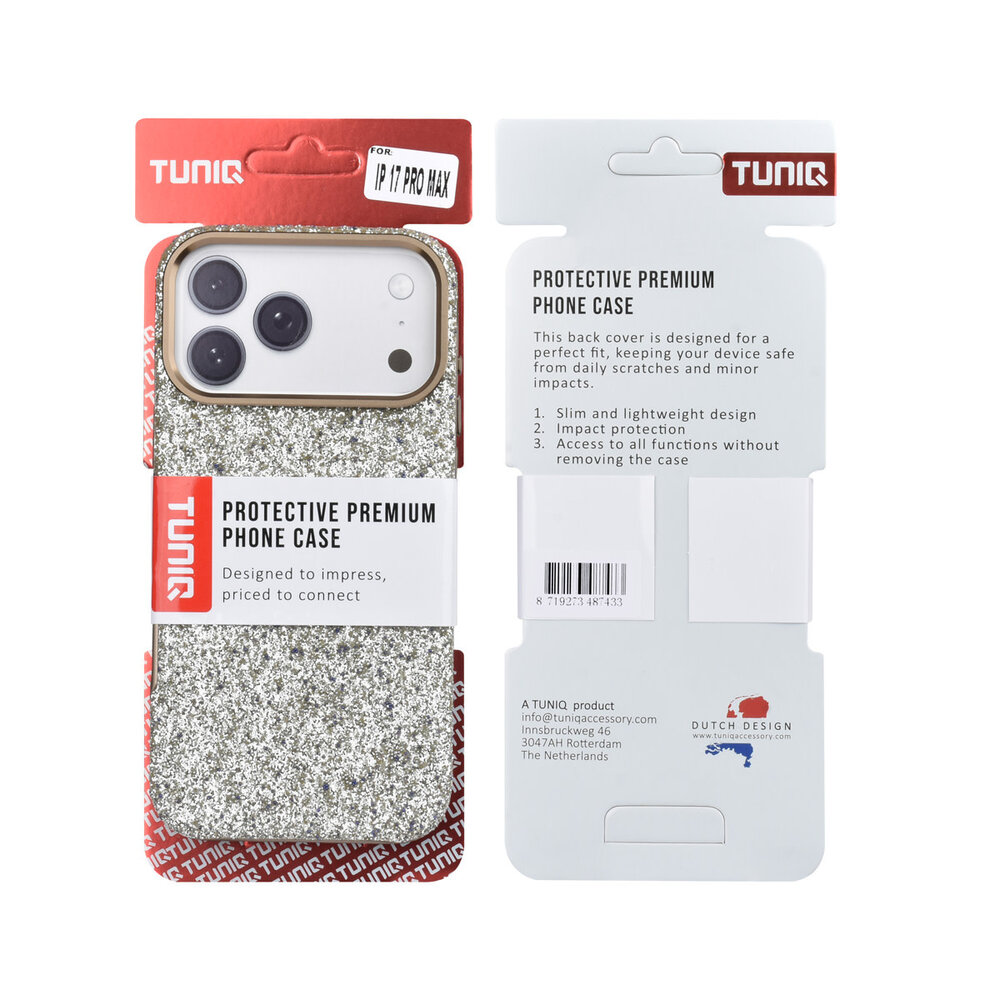 TUNIQ TUNIQ iPhone 17 Pro Max Back cover case - Glitter Magsafe TPU+PC - Silver TUNIQ TUNIQ iPhone 17 Pro Max Back cover case - Glitter Magsafe TPU+PC - Silver