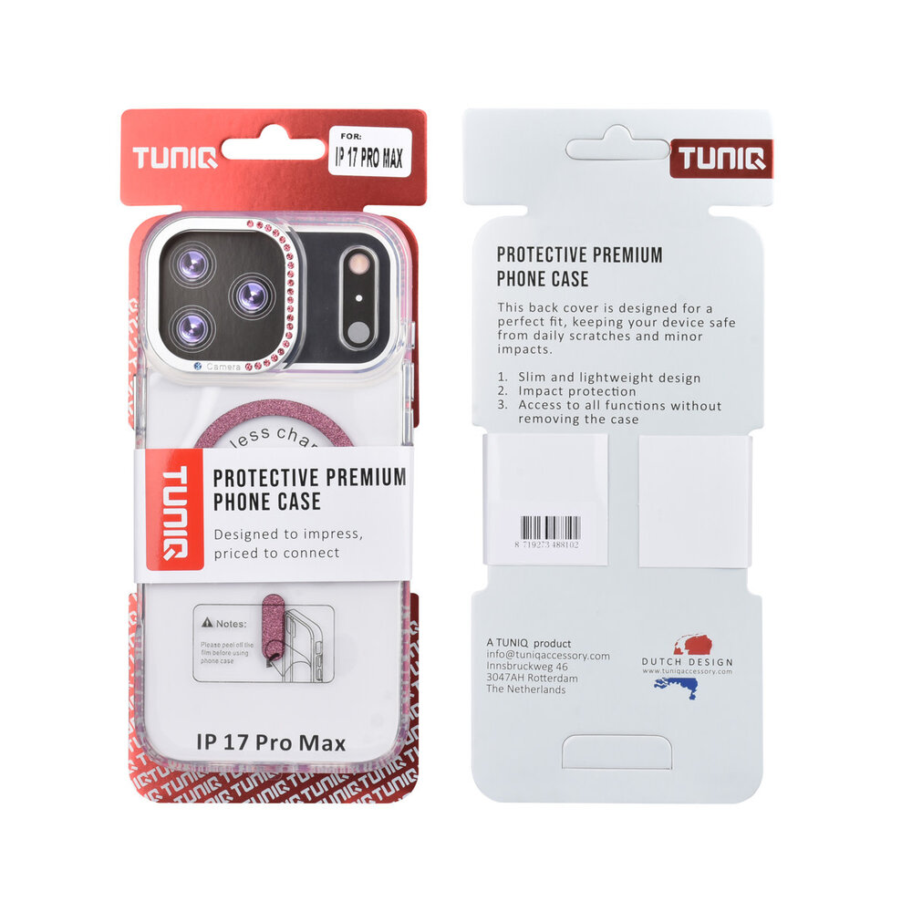 TUNIQ TUNIQ iPhone 17 Pro Max Back-Cover hul - Diamond MagSafe TPU+PC - Rosa TUNIQ TUNIQ iPhone 17 Pro Max Back-Cover hul - Diamond MagSafe TPU+PC - Rosa