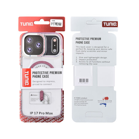 TUNIQ TUNIQ iPhone 17 Pro Max Back-Cover hul - Diamond MagSafe TPU+PC - Rosa TUNIQ TUNIQ iPhone 17 Pro Max Back-Cover hul - Diamond MagSafe TPU+PC - Rosa