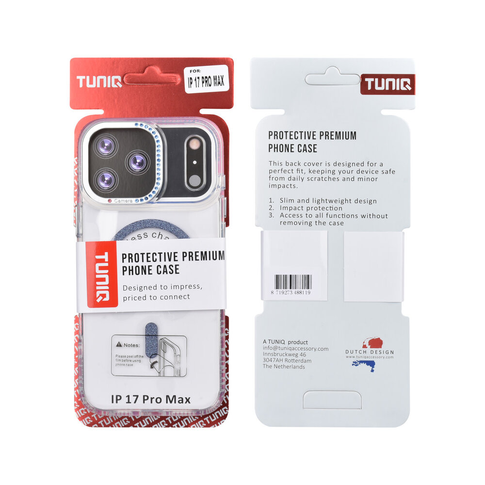 TUNIQ TUNIQ iPhone 17 Pro Max Back-Cover hul - Diamond MagSafe TPU+PC - Blau