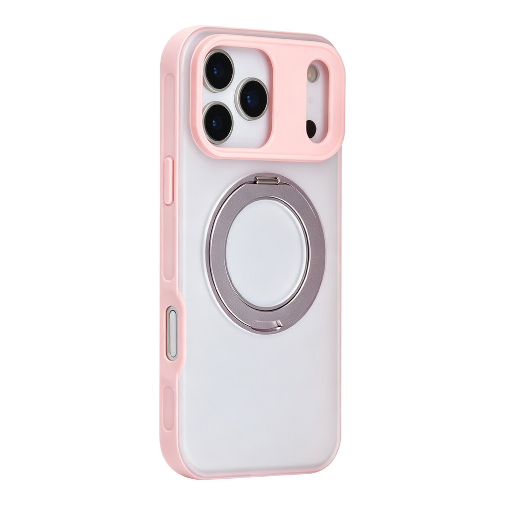 TUNIQ TUNIQ iPhone 17 Pro Max Backcover hoesje - 360 rotation stand MagSafe - Roze TUNIQ TUNIQ iPhone 17 Pro Max Backcover hoesje - 360 rotation stand MagSafe - Roze