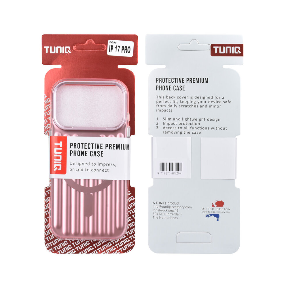 TUNIQ TUNIQ iPhone 17 Pro Back-Cover hul - luggage IMD MagSafe - Rosa TUNIQ TUNIQ iPhone 17 Pro Back-Cover hul - luggage IMD MagSafe - Rosa