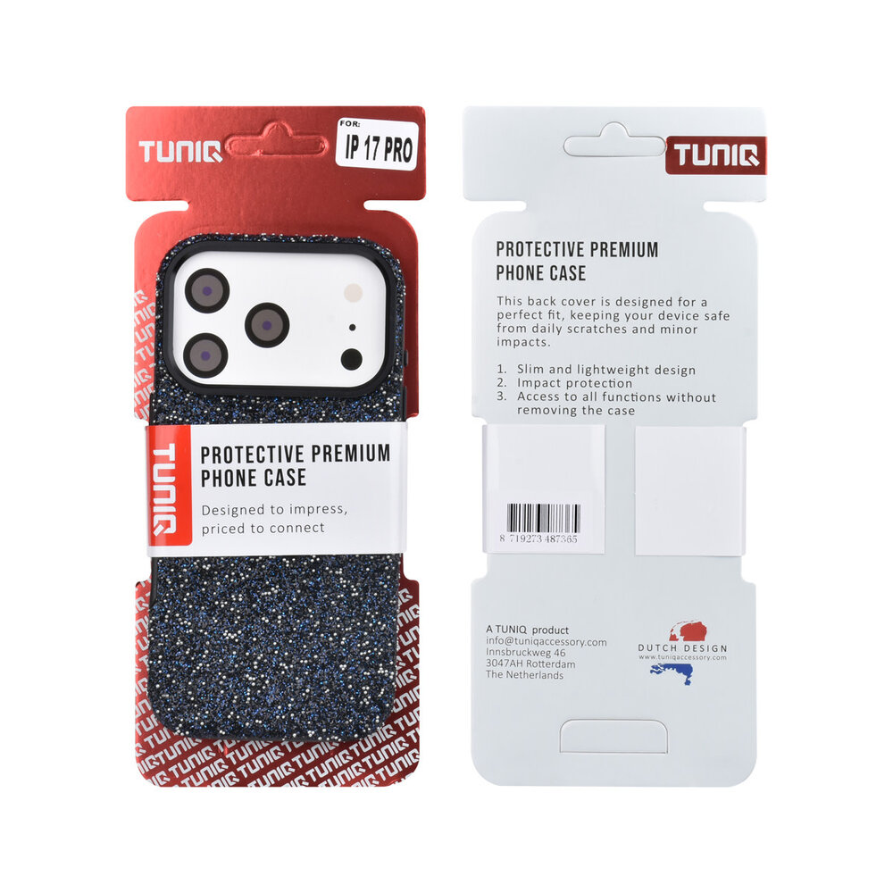 TUNIQ TUNIQ iPhone 17 Pro Back-Cover hul - Glitter Magsafe TPU+PC - Schwarz TUNIQ TUNIQ iPhone 17 Pro Back-Cover hul - Glitter Magsafe TPU+PC - Schwarz