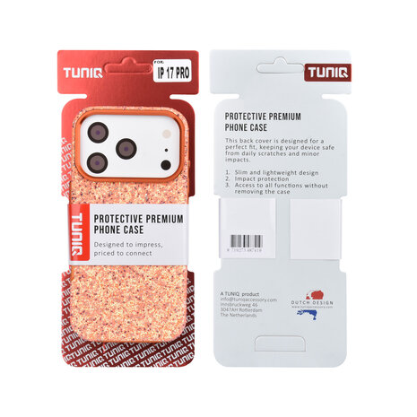 TUNIQ TUNIQ iPhone 17 Pro Back cover case - Glitter Magsafe TPU+PC - Orange TUNIQ TUNIQ iPhone 17 Pro Back cover case - Glitter Magsafe TPU+PC - Orange