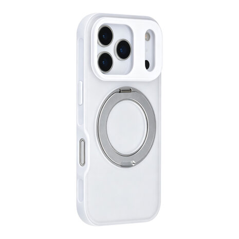 TUNIQ TUNIQ iPhone 17 Pro Back-Cover hul - 360 rotation stand MagSafe - Weiß TUNIQ TUNIQ iPhone 17 Pro Back-Cover hul - 360 rotation stand MagSafe - Weiß