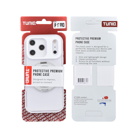 TUNIQ TUNIQ iPhone 17 Pro Back cover case - 360 rotation stand MagSafe - White