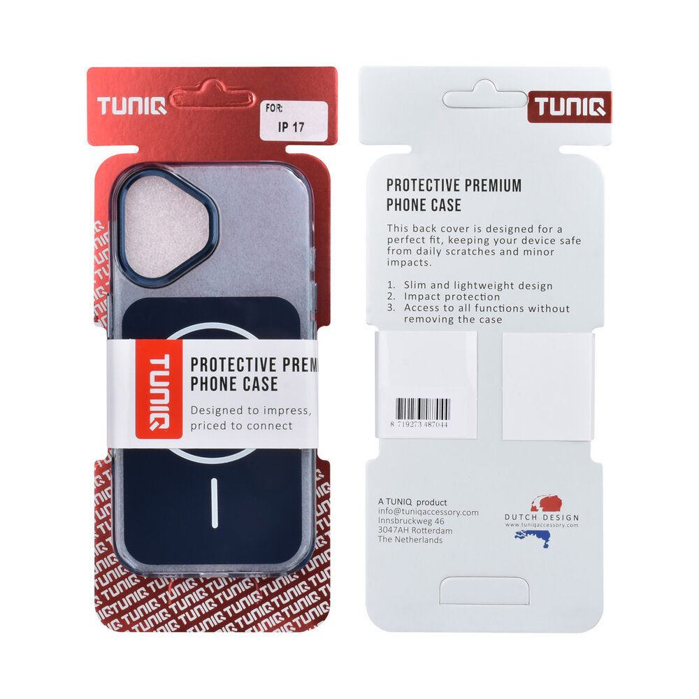 TUNIQ TUNIQ iPhone 17 Back cover case - MagSafe glossy PC - Blue TUNIQ TUNIQ iPhone 17 Back cover case - MagSafe glossy PC - Blue