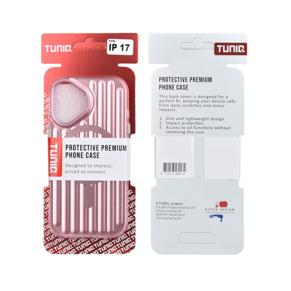 TUNIQ TUNIQ iPhone 17 Back cover coque - luggage IMD MagSafe - Rose TUNIQ TUNIQ iPhone 17 Back cover coque - luggage IMD MagSafe - Rose