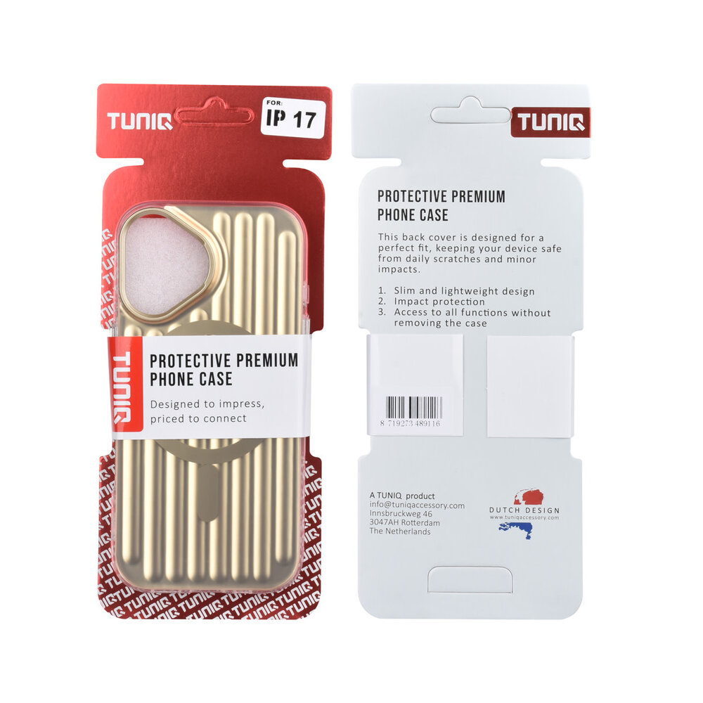 TUNIQ TUNIQ iPhone 17 Back-Cover hul - luggage IMD MagSafe - Gold