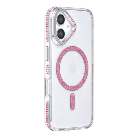 TUNIQ TUNIQ iPhone 17 Backcover hoesje - Diamond MagSafe TPU+PC - Roze TUNIQ TUNIQ iPhone 17 Backcover hoesje - Diamond MagSafe TPU+PC - Roze