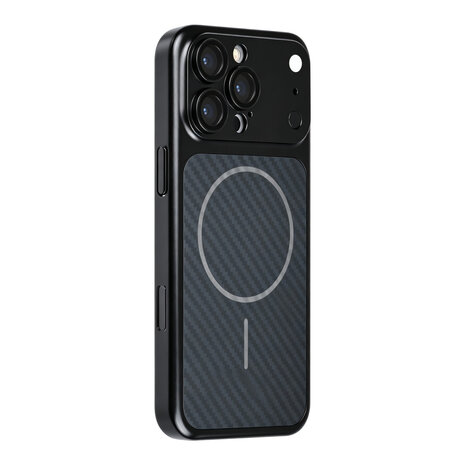 TUNIQ TUNIQ iPhone 16 Pro Max Back cover case - Magsafe With fiber pattern PC - Black TUNIQ TUNIQ iPhone 16 Pro Max Back cover case - Magsafe With fiber pattern PC - Black