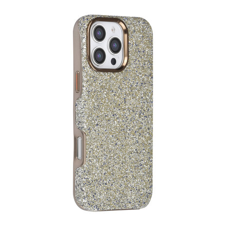 TUNIQ TUNIQ iPhone 16 Pro Max Backcover hoesje - Glitter Magsafe TPU+PC - Zilver TUNIQ TUNIQ iPhone 16 Pro Max Backcover hoesje - Glitter Magsafe TPU+PC - Zilver