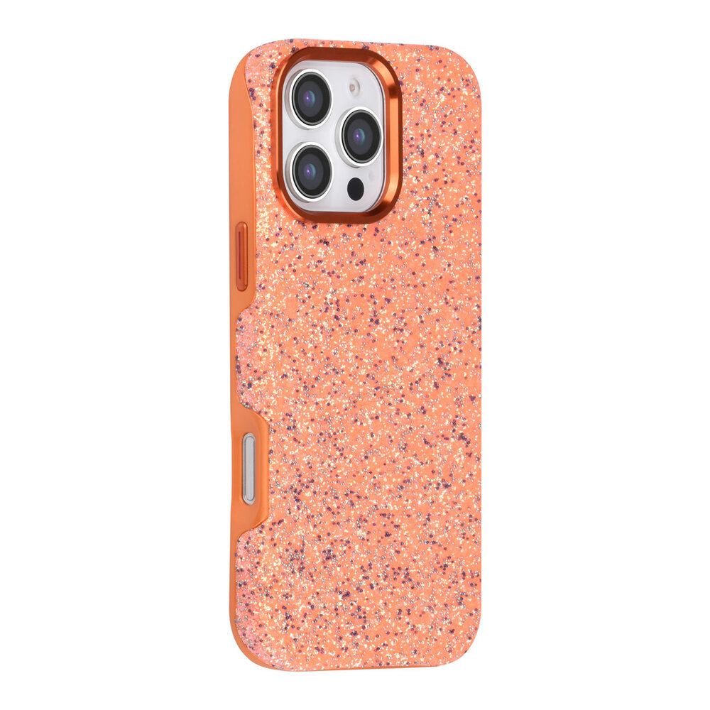 TUNIQ TUNIQ iPhone 16 Pro Max Back-Cover hul - Glitter Magsafe TPU+PC - Orange TUNIQ TUNIQ iPhone 16 Pro Max Back-Cover hul - Glitter Magsafe TPU+PC - Orange