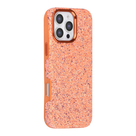 TUNIQ TUNIQ iPhone 16 Pro Max Back-Cover hul - Glitter Magsafe TPU+PC - Orange TUNIQ TUNIQ iPhone 16 Pro Max Back-Cover hul - Glitter Magsafe TPU+PC - Orange