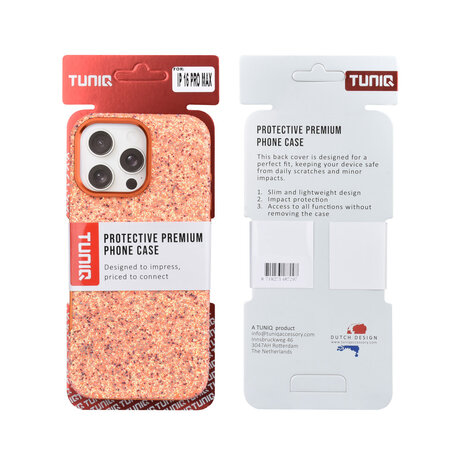 TUNIQ TUNIQ iPhone 16 Pro Max Back-Cover hul - Glitter Magsafe TPU+PC - Orange TUNIQ TUNIQ iPhone 16 Pro Max Back-Cover hul - Glitter Magsafe TPU+PC - Orange