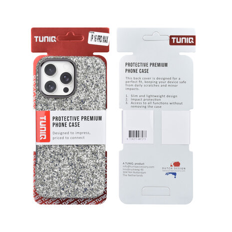 TUNIQ TUNIQ iPhone 16 Pro Max Back cover case - Glitter Magsafe TPU+PC - Grey TUNIQ TUNIQ iPhone 16 Pro Max Back cover case - Glitter Magsafe TPU+PC - Grey