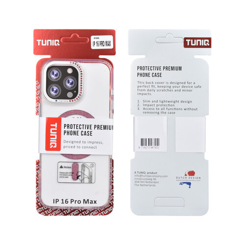 TUNIQ TUNIQ iPhone 16 Pro Max Back cover coque - Diamond MagSafe TPU+PC - Rose