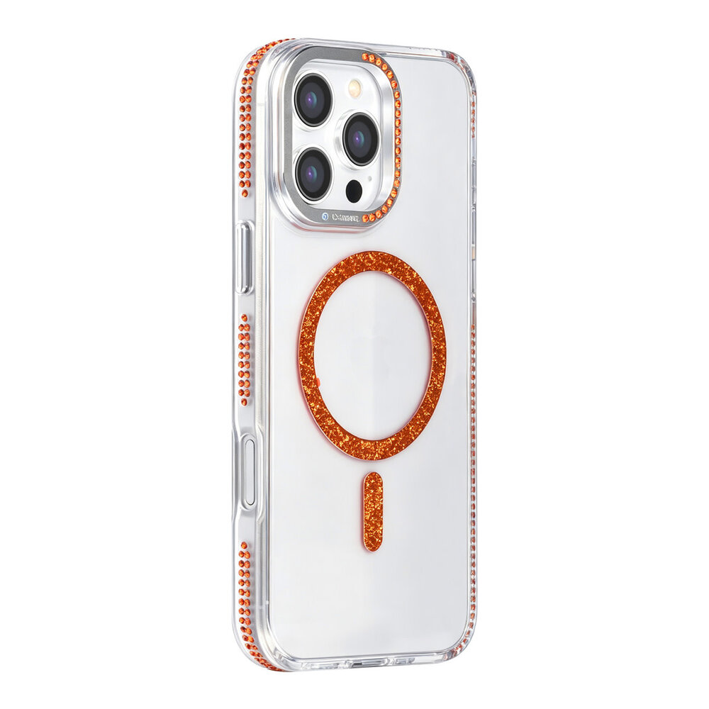 TUNIQ TUNIQ iPhone 16 Pro Max Back-Cover hul - Diamond MagSafe TPU+PC - Orange TUNIQ TUNIQ iPhone 16 Pro Max Back-Cover hul - Diamond MagSafe TPU+PC - Orange
