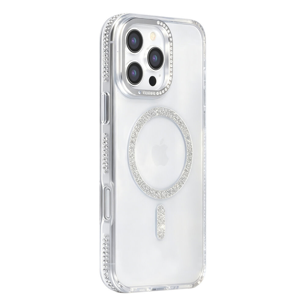 TUNIQ TUNIQ iPhone 16 Pro Max Back cover coque - Diamond MagSafe TPU+PC - Gris TUNIQ TUNIQ iPhone 16 Pro Max Back cover coque - Diamond MagSafe TPU+PC - Gris