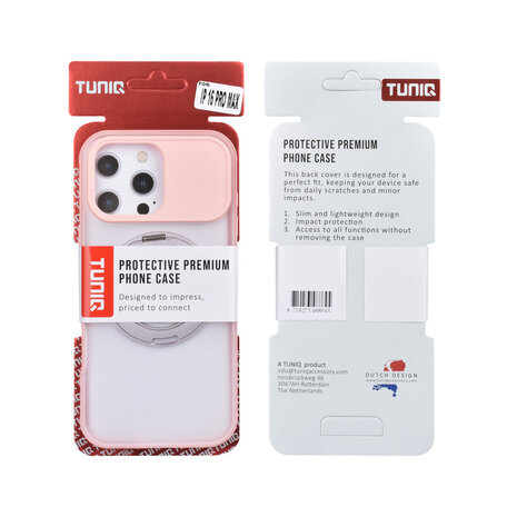 TUNIQ TUNIQ iPhone 16 Pro Max Back-Cover hul - 360 rotation stand MagSafe - Rosa