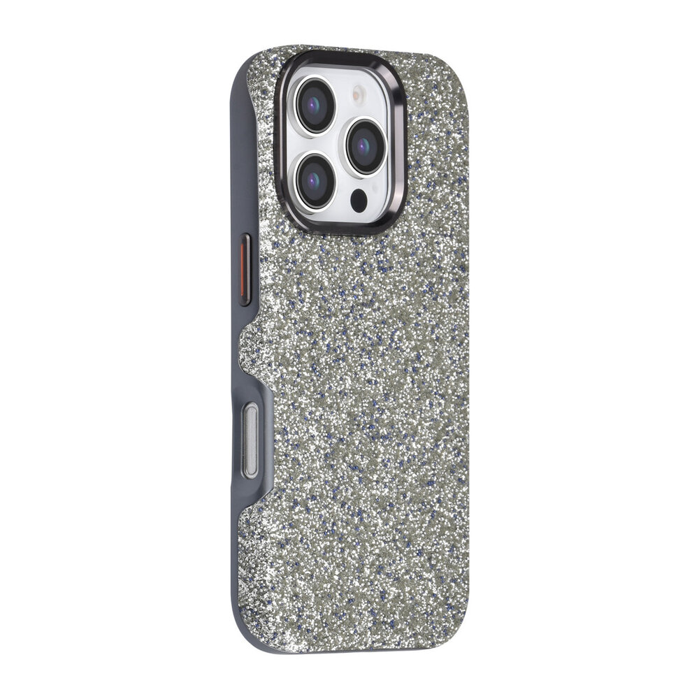 TUNIQ TUNIQ iPhone 16 Pro Backcover hoesje - Glitter Magsafe TPU+PC - Grijs TUNIQ TUNIQ iPhone 16 Pro Backcover hoesje - Glitter Magsafe TPU+PC - Grijs