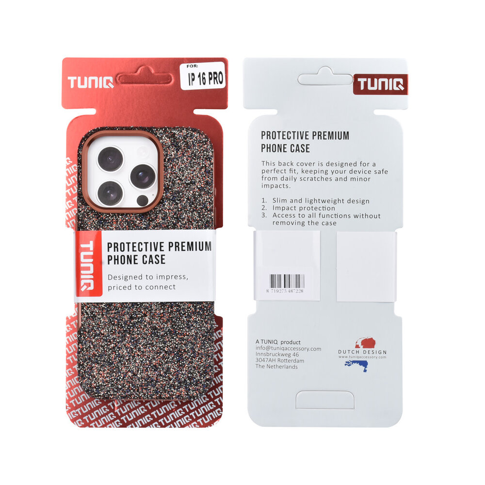 TUNIQ TUNIQ iPhone 16 Pro Back cover case - Glitter Magsafe TPU+PC - Brown TUNIQ TUNIQ iPhone 16 Pro Back cover case - Glitter Magsafe TPU+PC - Brown