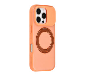 TUNIQ TUNIQ iPhone 16 Pro Back-Cover hul - 360 rotation stand MagSafe - Orange